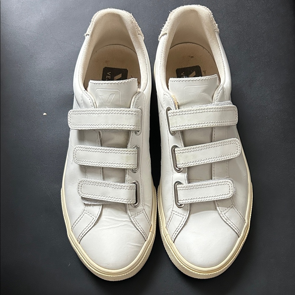 Veja 3-lock Esplar White Velcro Sneakers